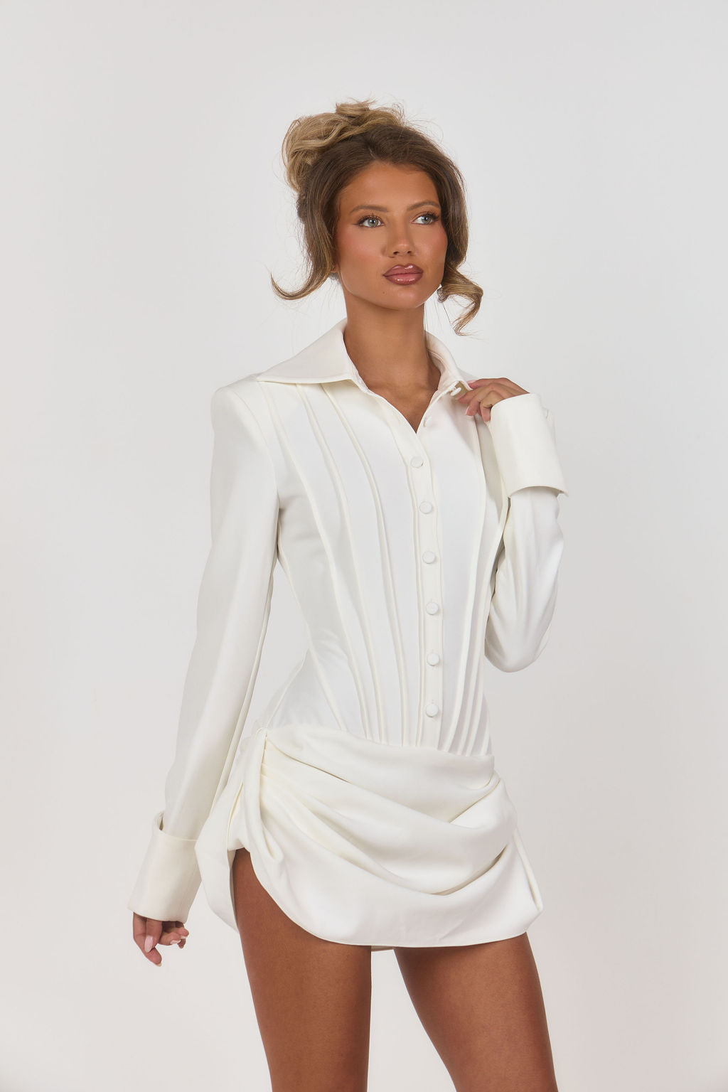 Das geformte T-Shirt-Minikleid – Weiß