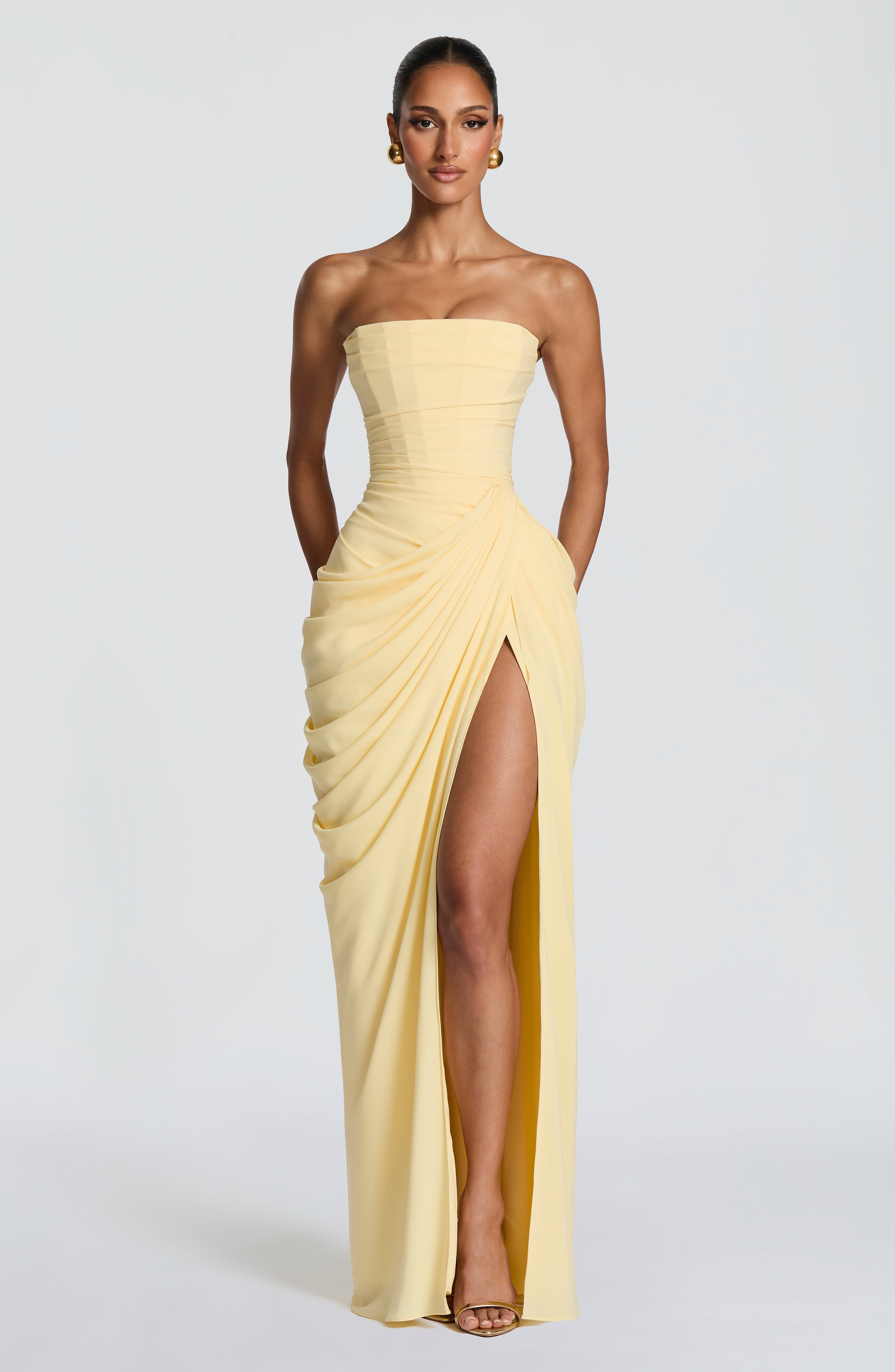 Maxikleid Cyra – Limone